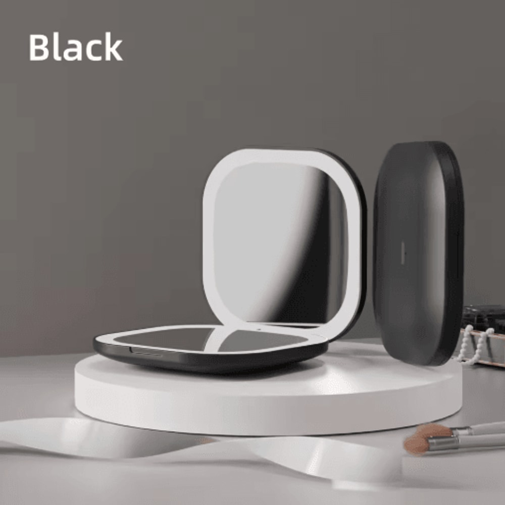 DoubleSided LED Makeup Mirror Adjustable Color 3 Magnification Portable USB Charging 3
