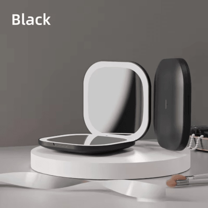 DoubleSided LED Makeup Mirror Adjustable Color 3 Magnification Portable USB Charging 3