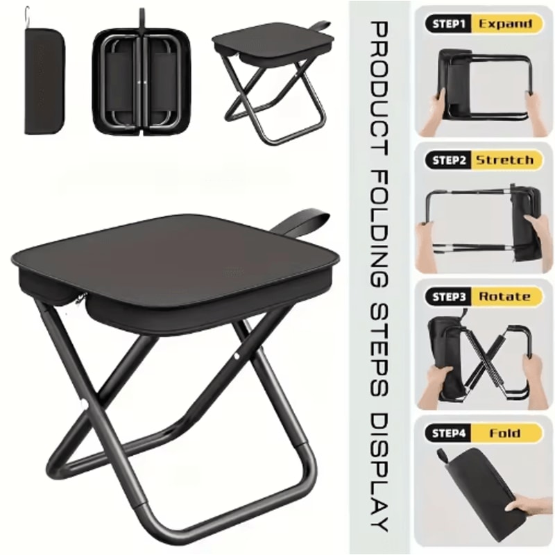 Portable Multifunctional Outdoor Folding Stool Ultralight Picnic Camping Fishing Chair 5