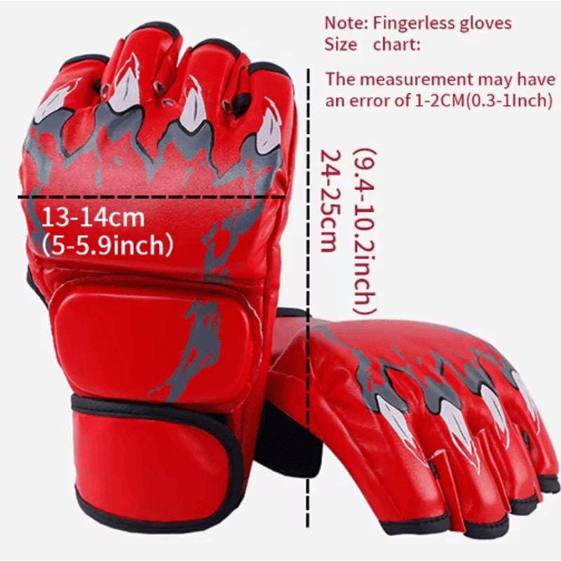 HalfFinger Boxing Martial Arts Gloves Taekwondo Karate Training Gear 1 Pair 5