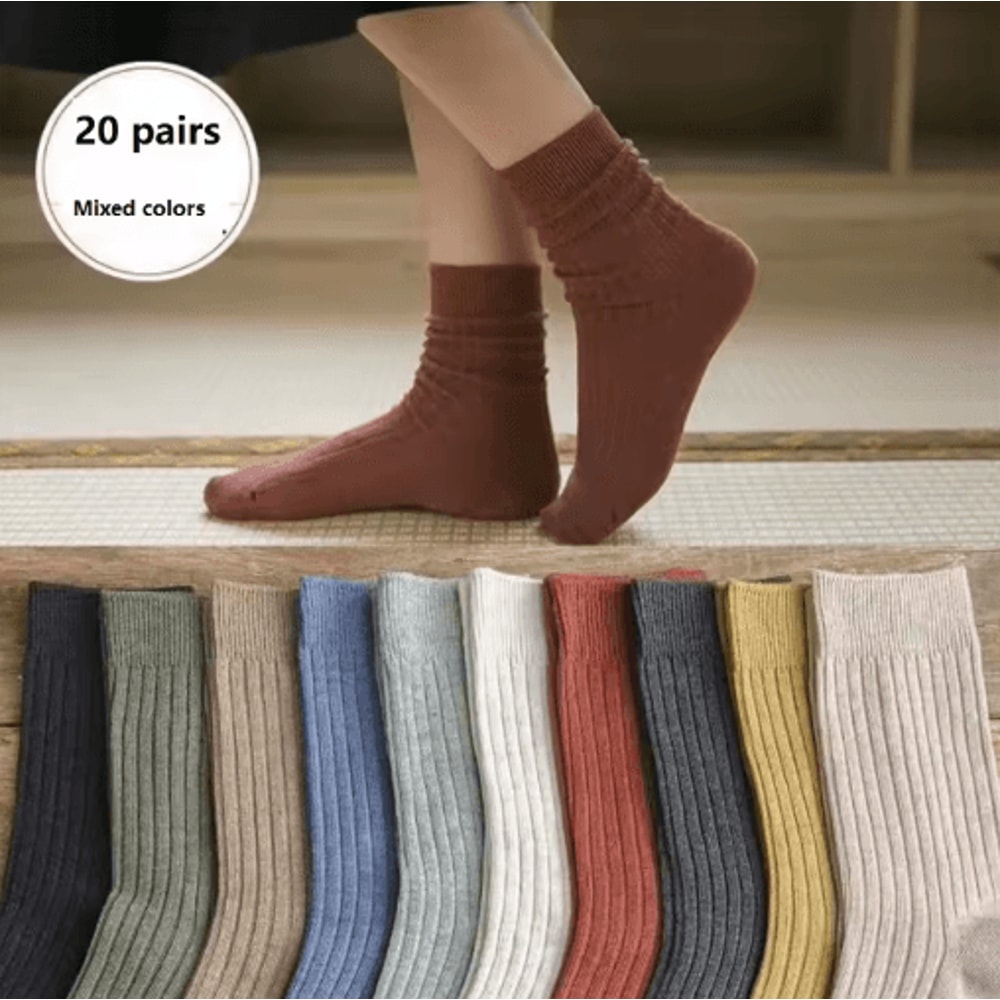 Vibrant Mixed Color Striped Comfort Crew Socks 5 To 20 Pairs Womens Everyday Essentials 1