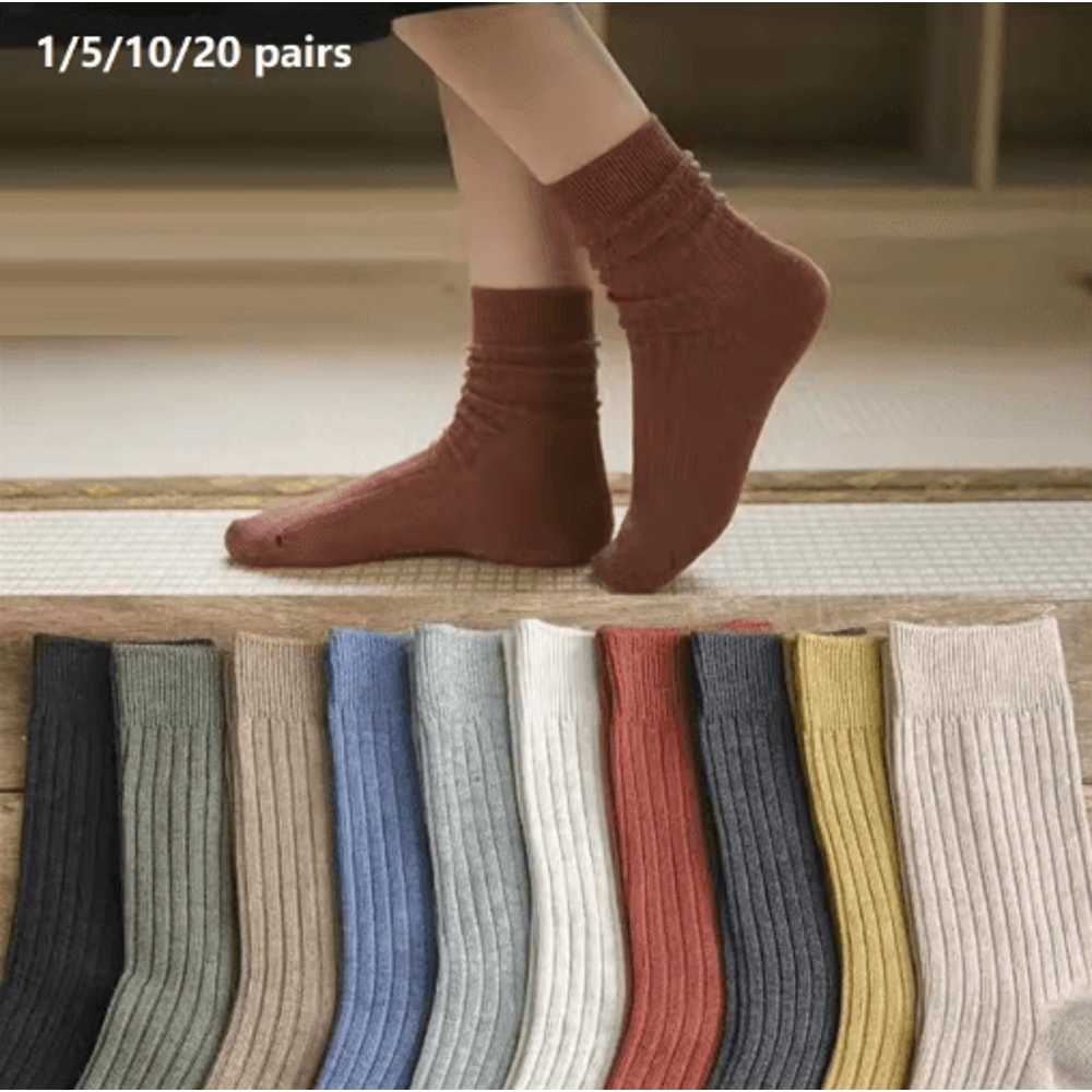 Vibrant Mixed Color Striped Comfort Crew Socks 5 To 20 Pairs Womens Everyday Essentials 0
