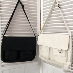 canvas crossbody bag for women – youth fashion shoulder bag with large capacity