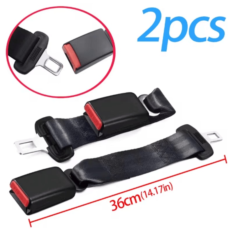 Car Seat Belt Extender Buckle Thickened Straight Insert Safety Belt Lengthener 6