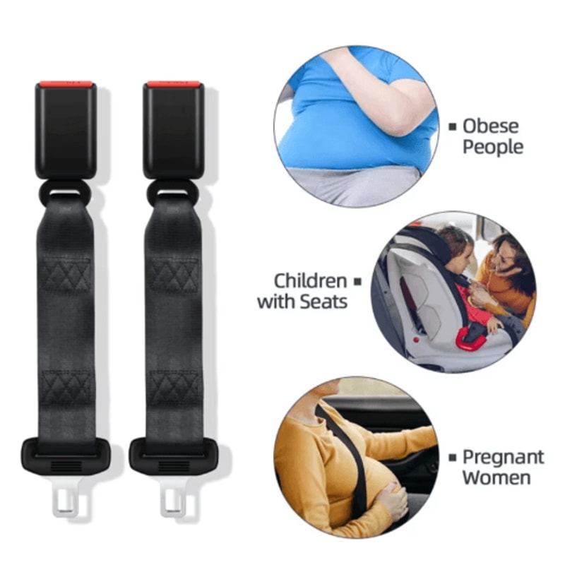 Car Seat Belt Extender Buckle Thickened Straight Insert Safety Belt Lengthener 19