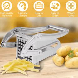 stainless steel 4-in-1 manual potato cutter – french fries slicer & dicer