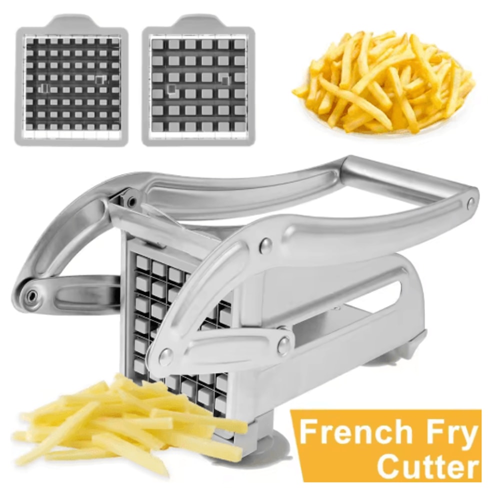 Stainless Steel 4in1 Manual Potato Cutter French Fries Slicer Dicer 5