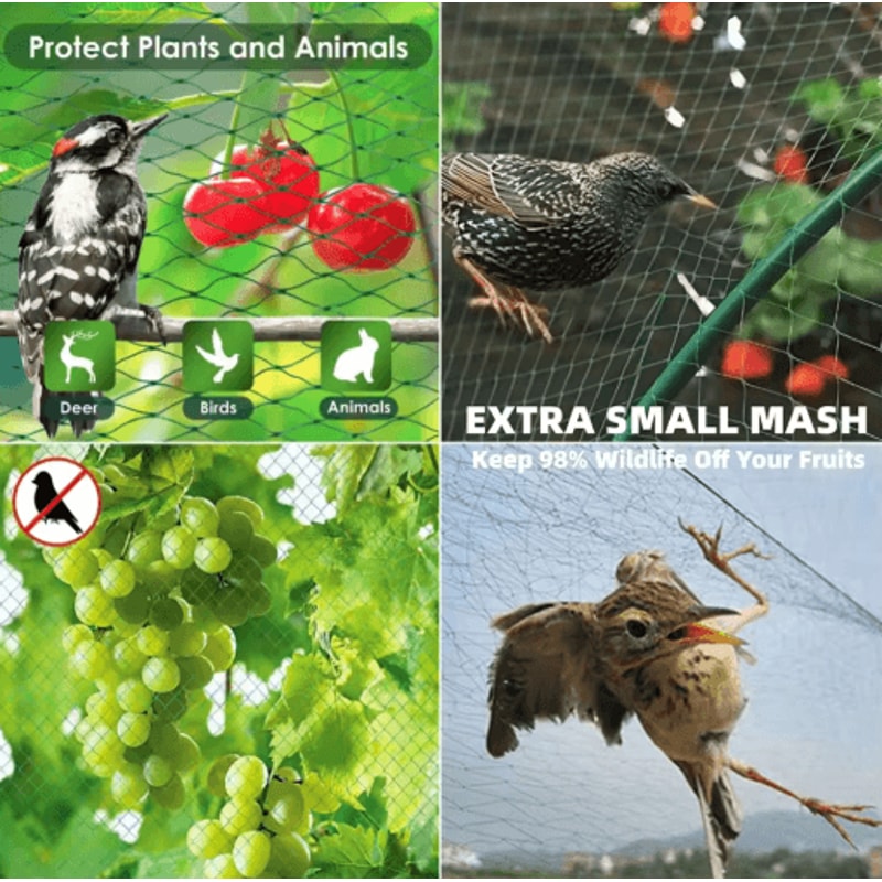 Garden BirdProof Nylon Net 20mm Mesh Plant Fruit Protection 1pc Optional Lengths 2