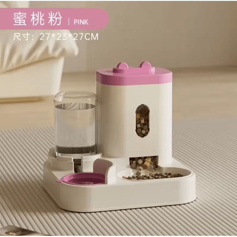 Automatic Dog Cat Feeder With Water Fountain Large Capacity Pet Food Dispenser 2