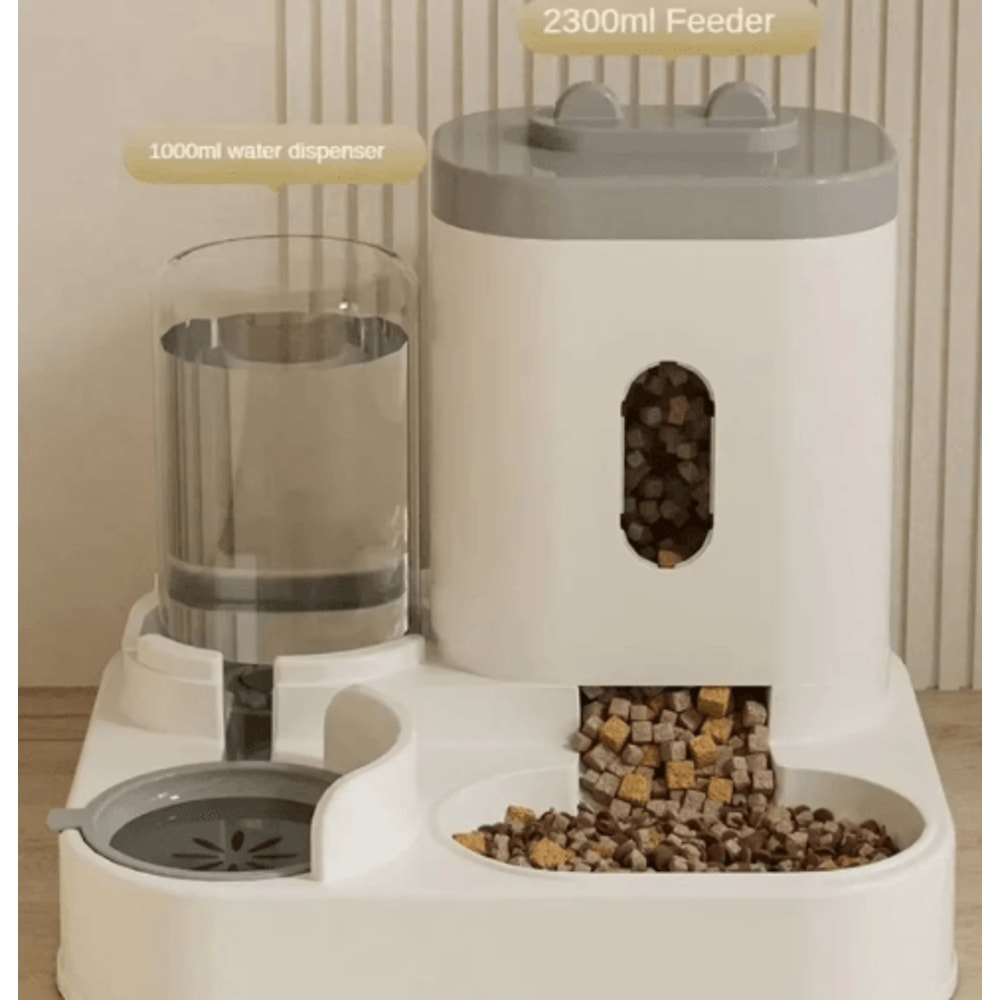 Automatic Dog Cat Feeder With Water Fountain Large Capacity Pet Food Dispenser 7