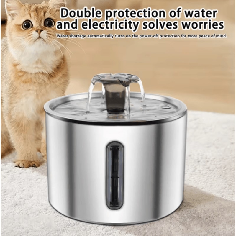Stainless Steel Cat Water Fountain 25L Automatic Pet Water Dispenser 8