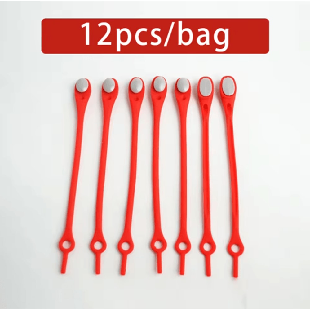 Stretch Silicone No Tie Shoelaces Elastic Laces For Sneakers 12 Pcs Set 6