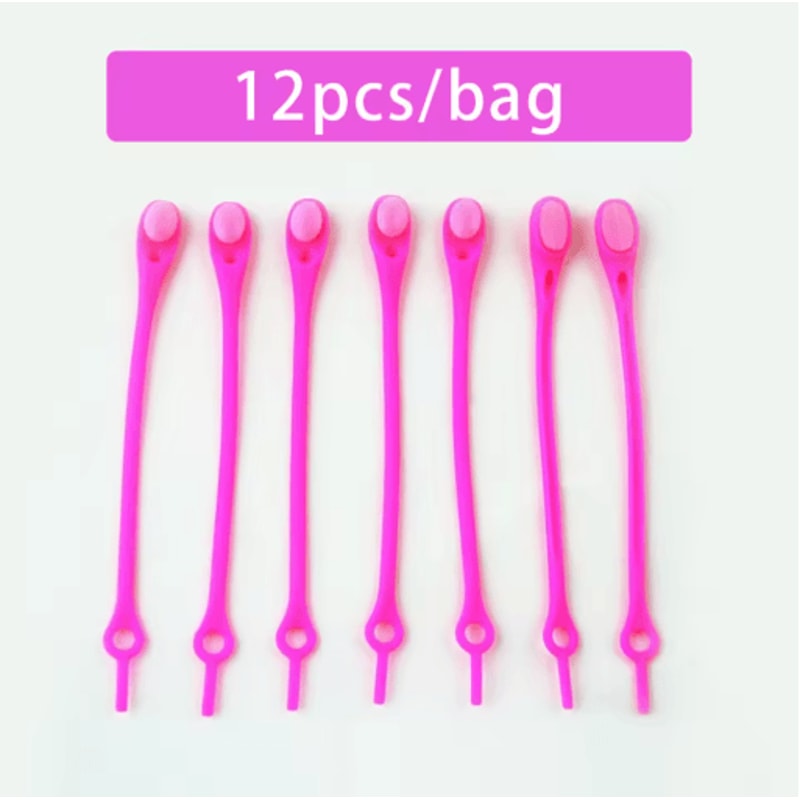 Stretch Silicone No Tie Shoelaces Elastic Laces For Sneakers 12 Pcs Set 8