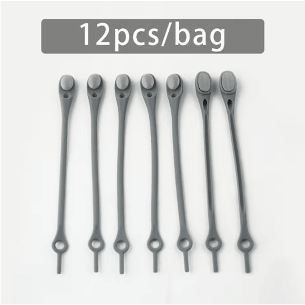 Stretch Silicone No Tie Shoelaces Elastic Laces For Sneakers 12 Pcs Set 11