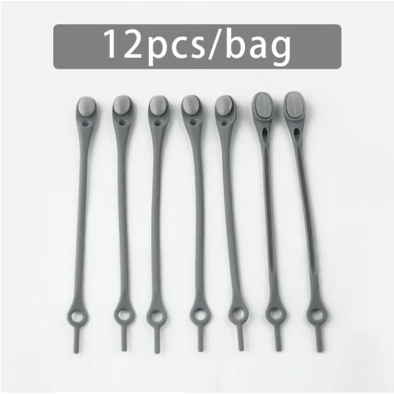 Stretch Silicone No Tie Shoelaces Elastic Laces For Sneakers 12 Pcs Set 11