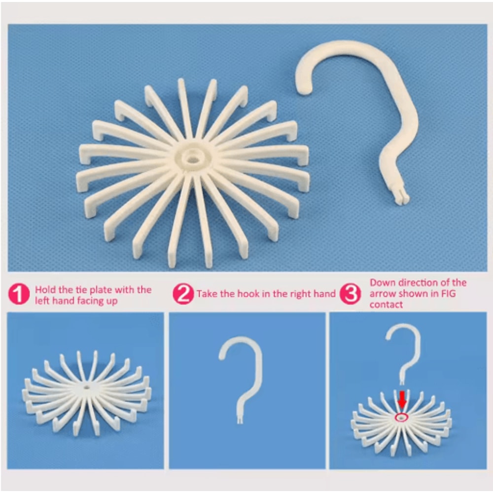 360 Rotatable Tie And Scarf Hanger 20 Claw Clothing Organizer Rack 5