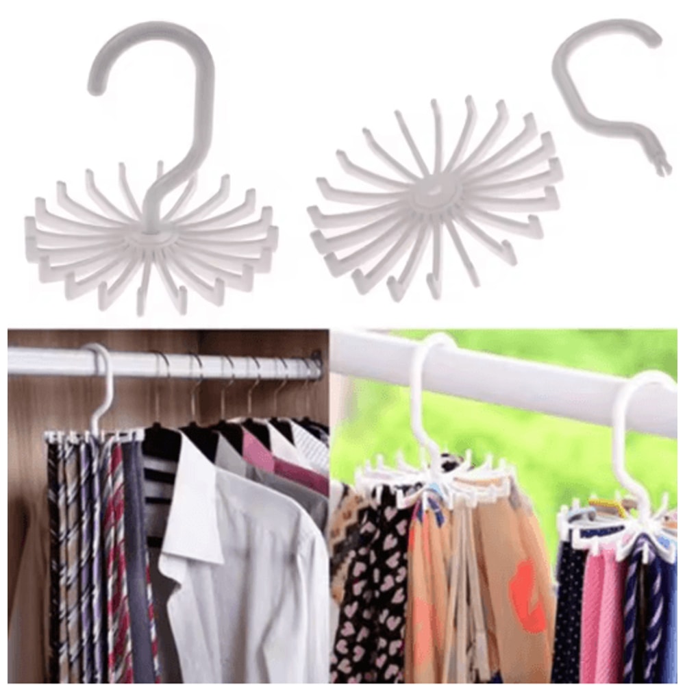 360 Rotatable Tie And Scarf Hanger 20 Claw Clothing Organizer Rack 0