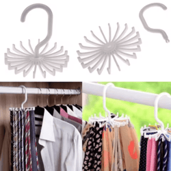 360° rotatable tie and scarf hanger 20 claw clothing organizer rack