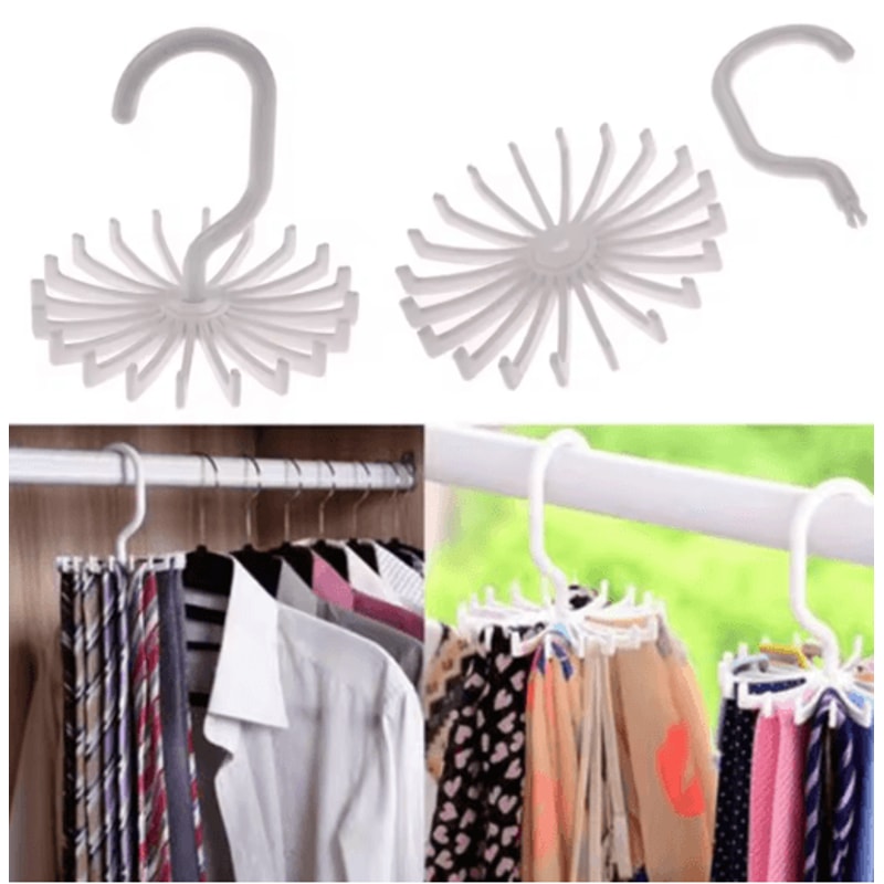 360 Rotatable Tie And Scarf Hanger 20 Claw Clothing Organizer Rack 0