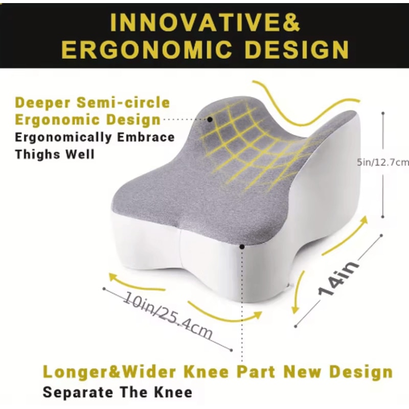Memory Foam Large Leg Knee Pillow For Side Sleeping PressureRelief Support Pillow 3