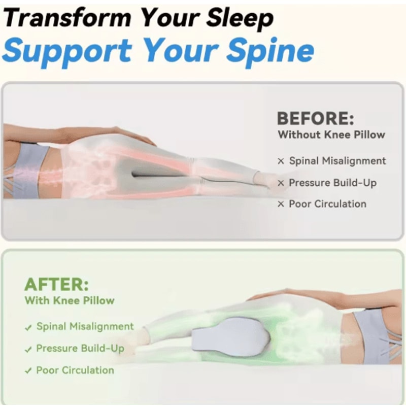 Memory Foam Large Leg Knee Pillow For Side Sleeping PressureRelief Support Pillow 4