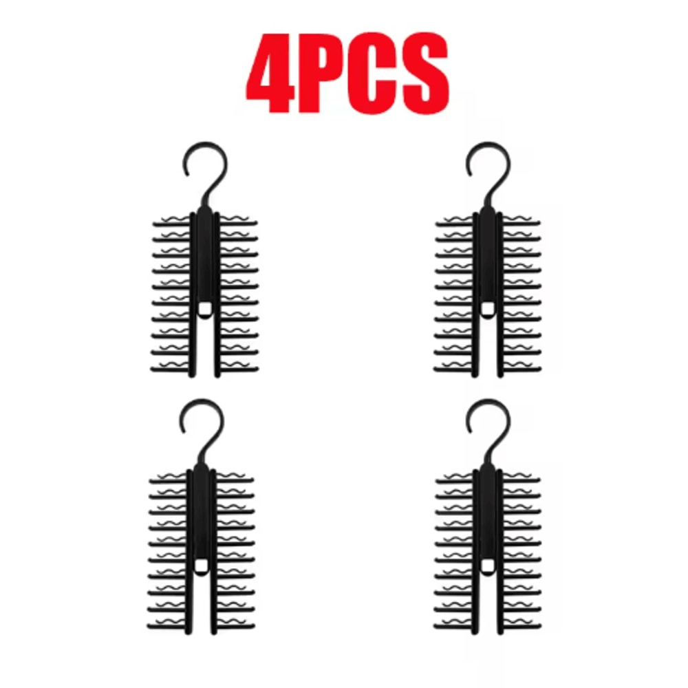 360 Rotatable Tie Hanger LargeCapacity Necktie Belt Organizer 20 Rows 2