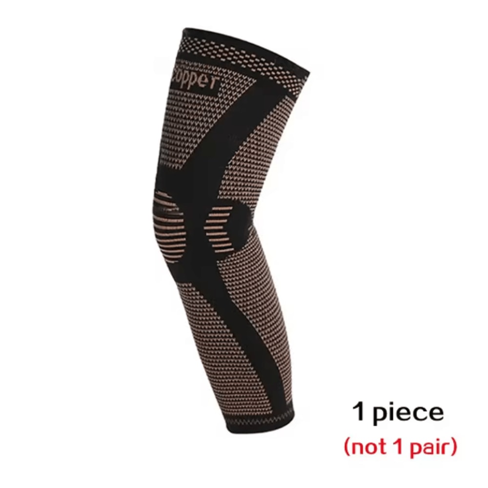 Copper Full Leg Compression Sleeves Long Knee Support For Sports Daily Relief 2