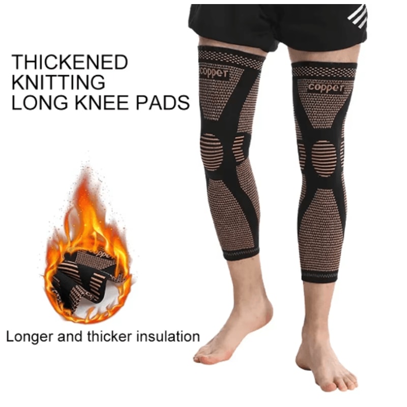 Copper Full Leg Compression Sleeves Long Knee Support For Sports Daily Relief 7