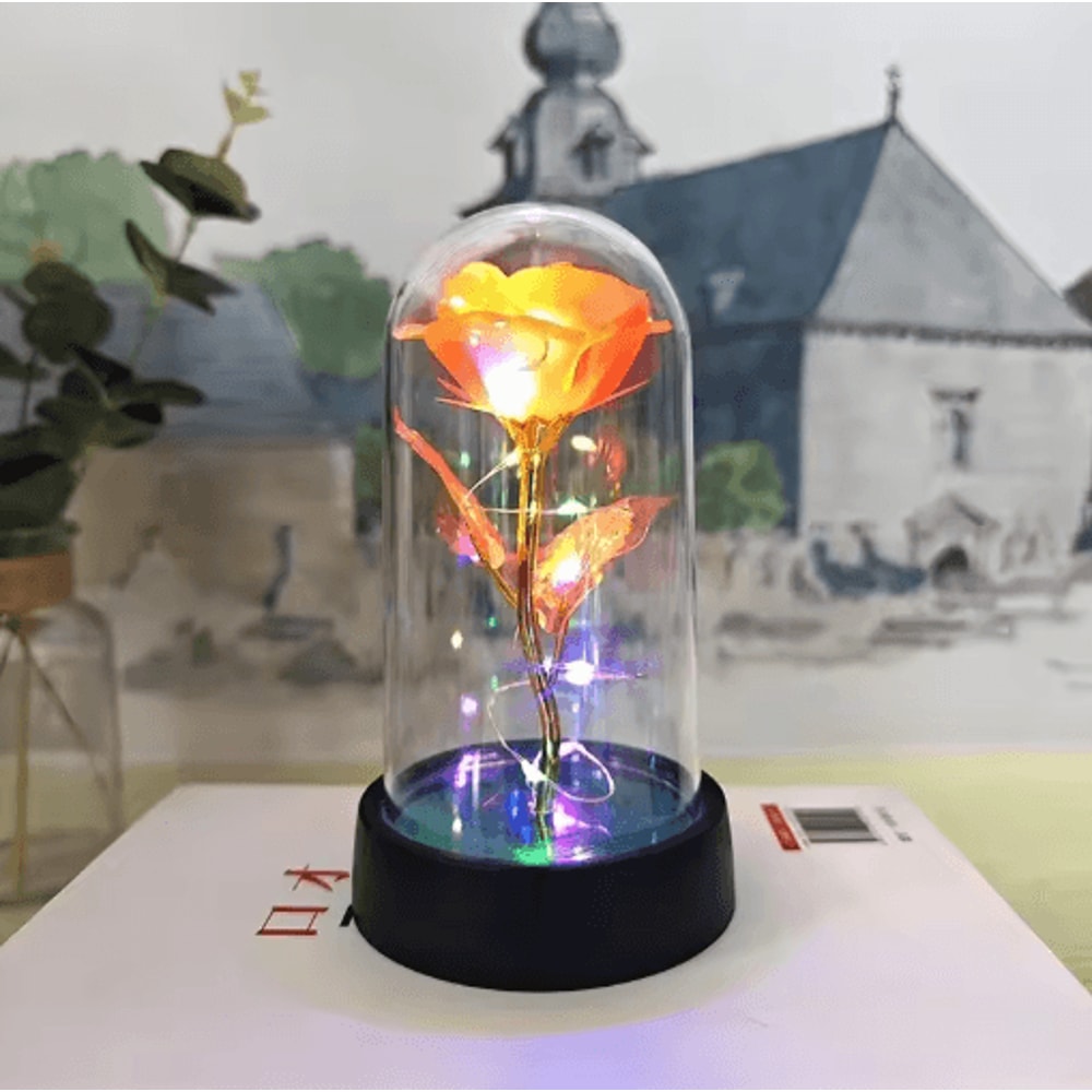 Artificial Eternal Rose With LED Light Romantic Gift Home Decor Flower 1