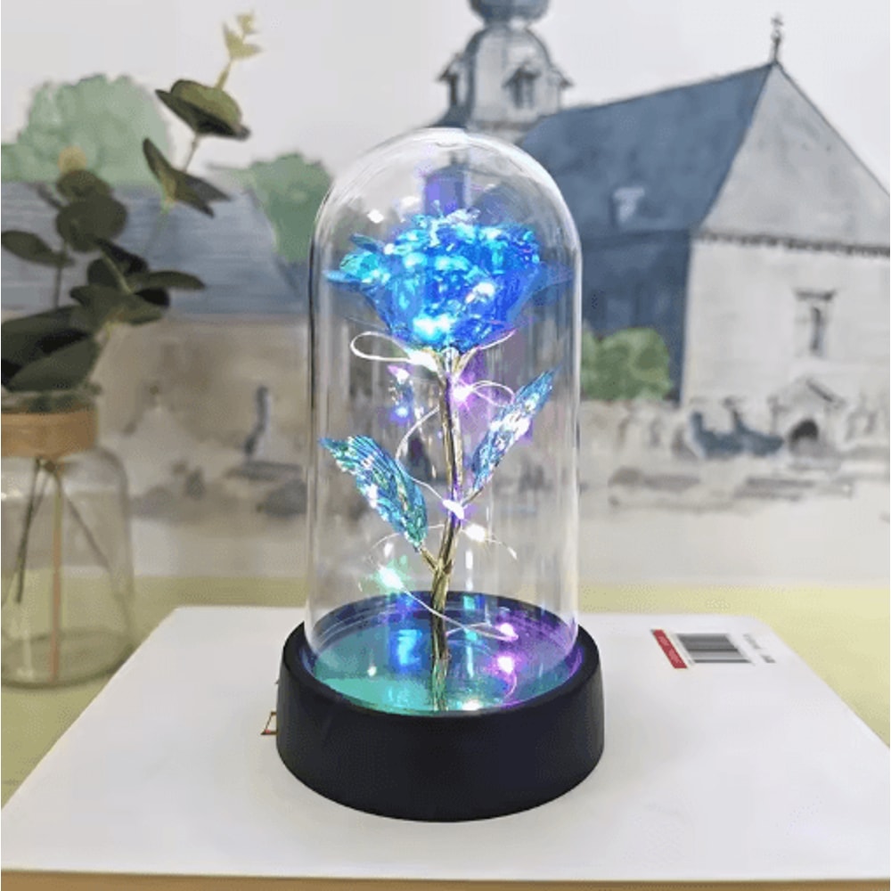 Artificial Eternal Rose With LED Light Romantic Gift Home Decor Flower 3