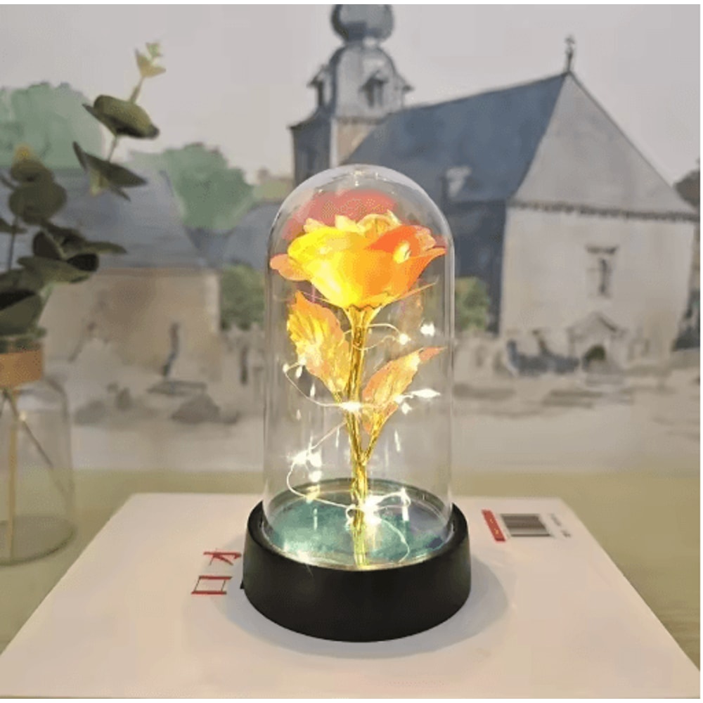 Artificial Eternal Rose With LED Light Romantic Gift Home Decor Flower 8