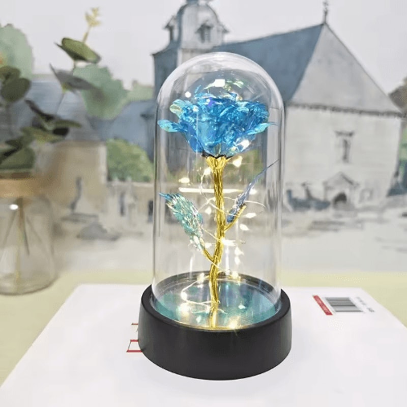Artificial Eternal Rose With LED Light Romantic Gift Home Decor Flower 10