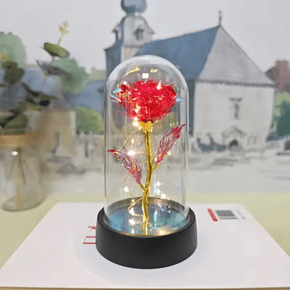 Artificial Eternal Rose With LED Light Romantic Gift Home Decor Flower 13