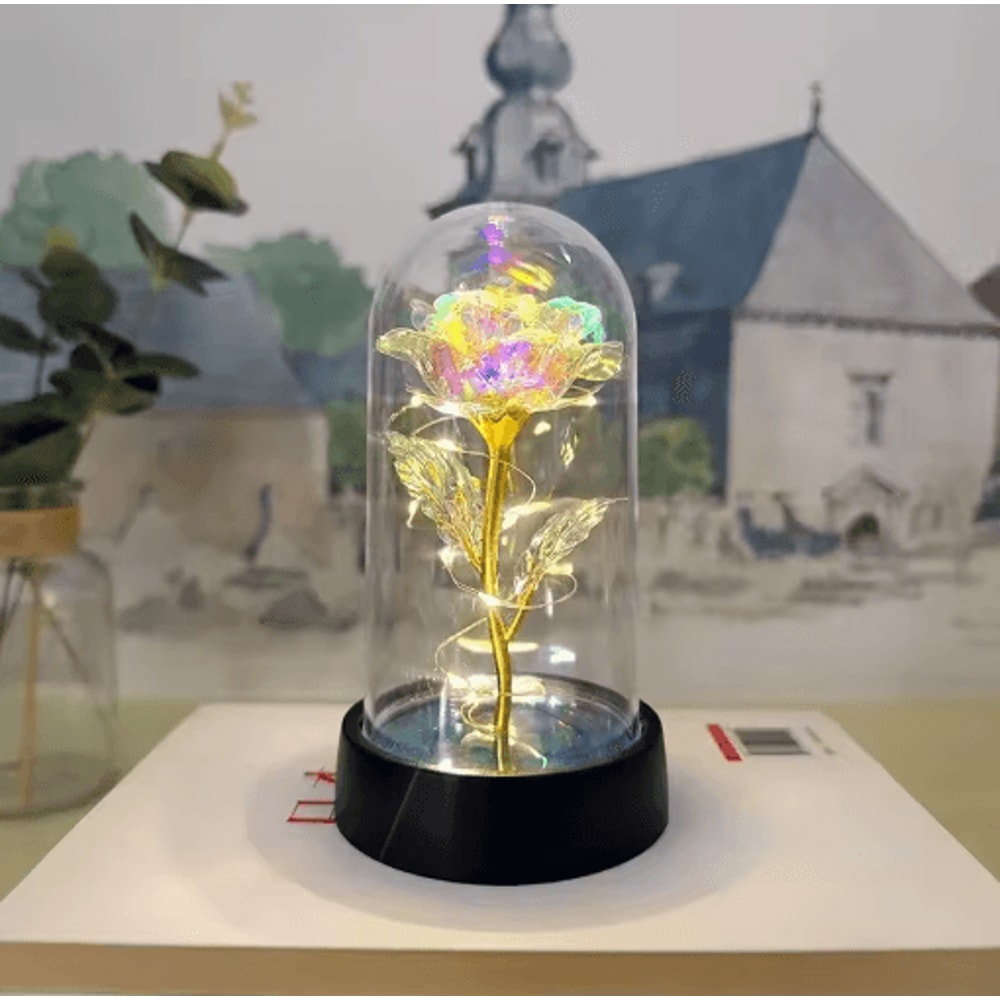 Artificial Eternal Rose With LED Light Romantic Gift Home Decor Flower 9