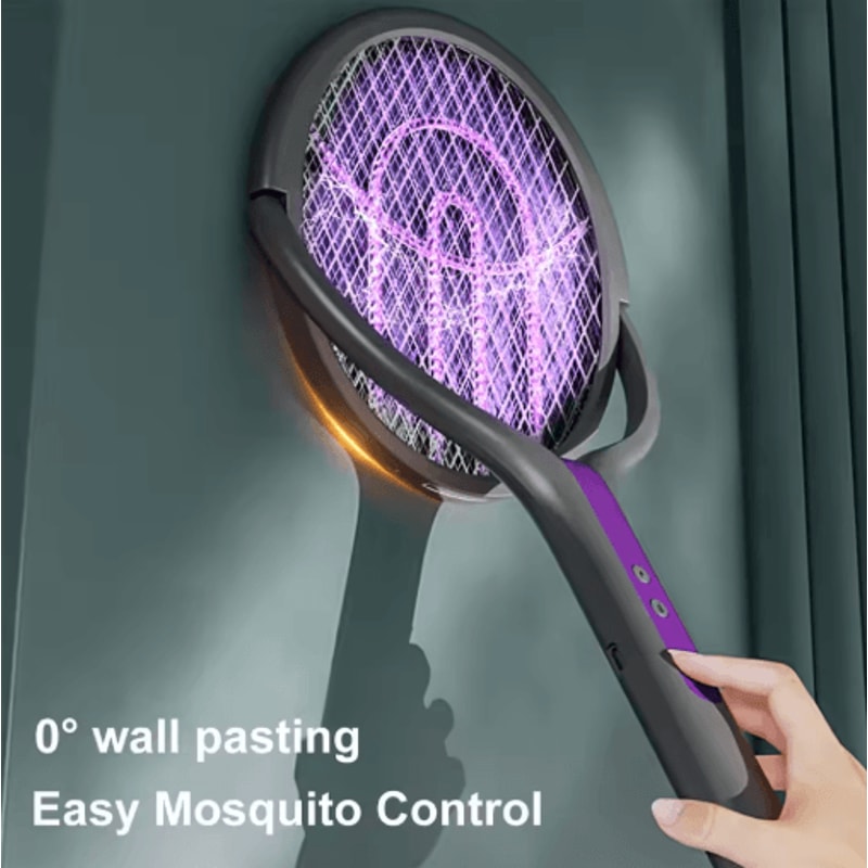 2in1 Rechargeable Electric Mosquito Swatter Trap Lamp Retractable Bug Zapper For Home 5