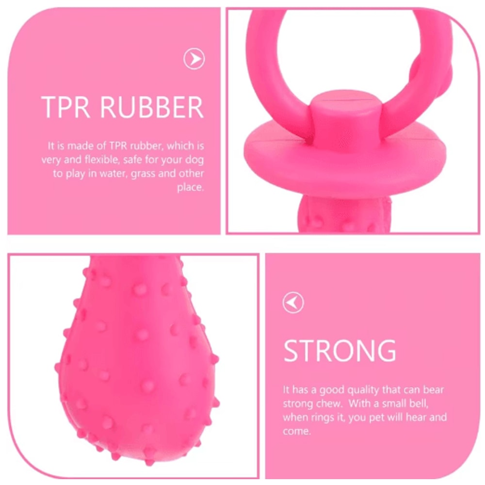 Pet Rubber Pacifier Chew Toy Interactive Soother ToothCleaning Toy For Dogs Cats 4