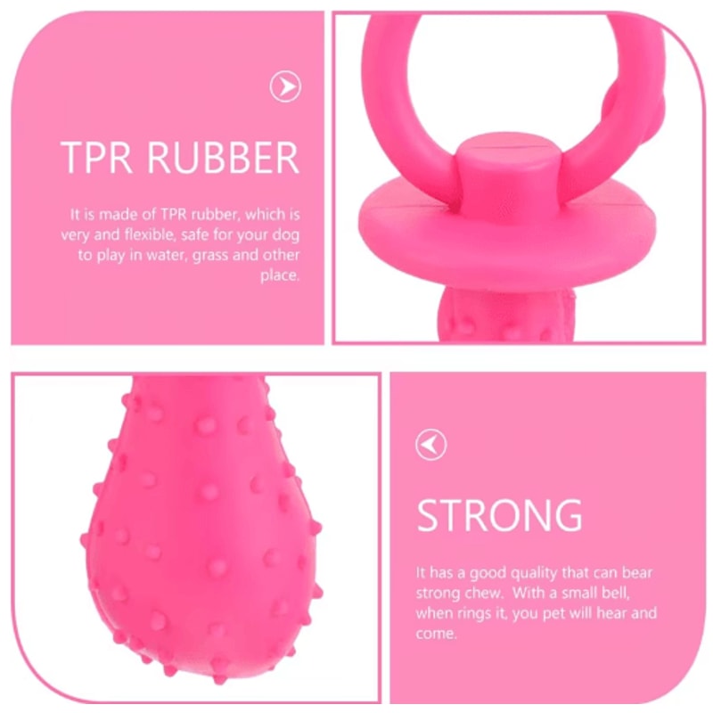 Pet Rubber Pacifier Chew Toy Interactive Soother ToothCleaning Toy For Dogs Cats 4