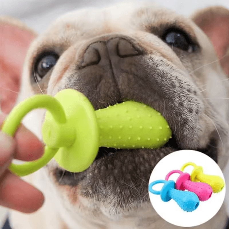 Pet Rubber Pacifier Chew Toy Interactive Soother ToothCleaning Toy For Dogs Cats 7