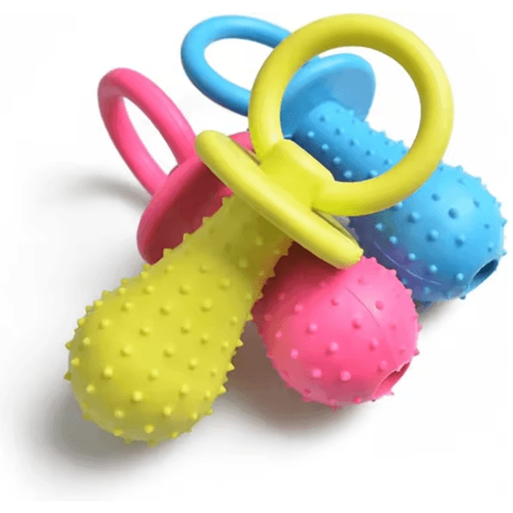 Pet Rubber Pacifier Chew Toy Interactive Soother ToothCleaning Toy For Dogs Cats 0