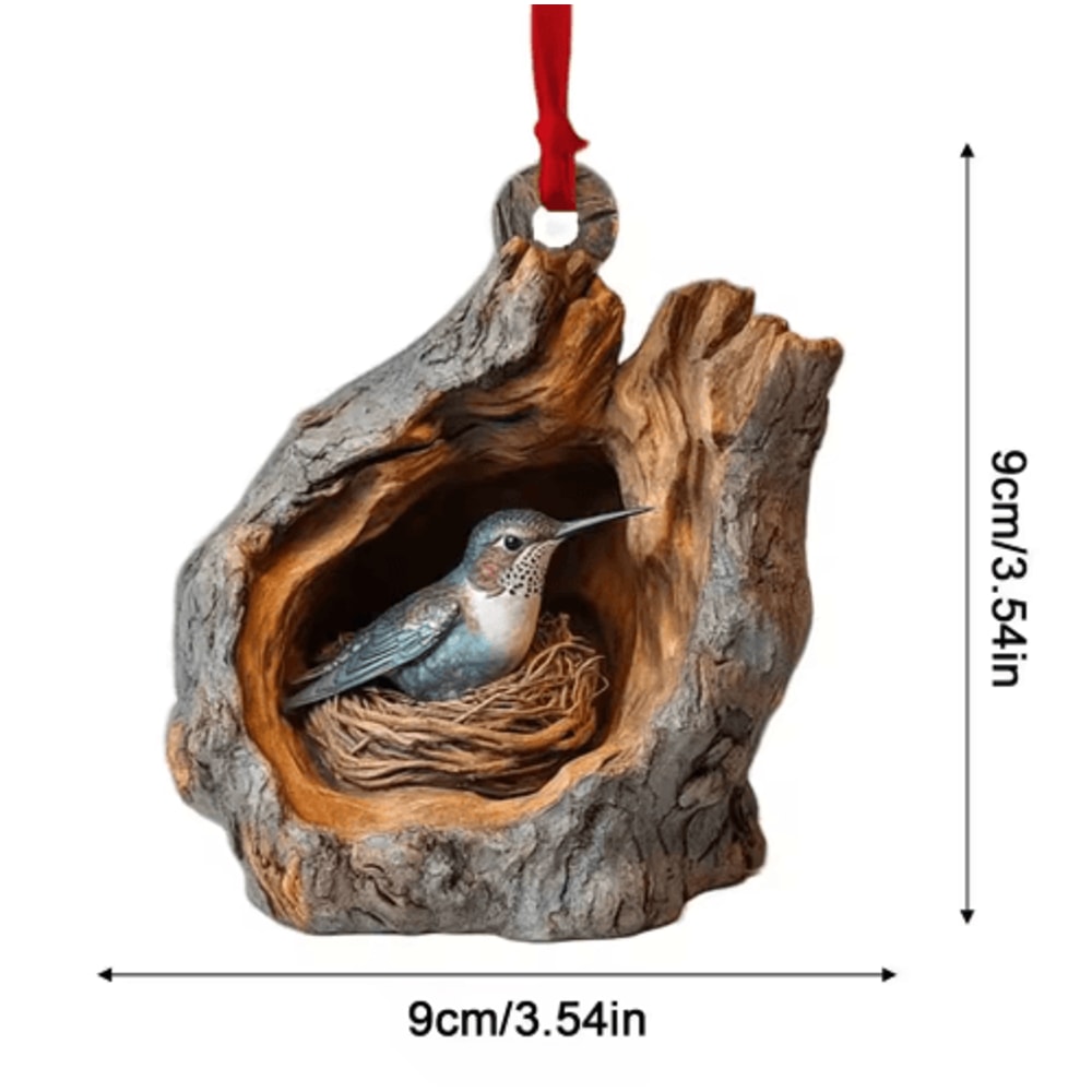 Animal Christmas Acrylic Pendant Ornament Raccoon Owl Squirrel Bunny Bird 2D Design 3