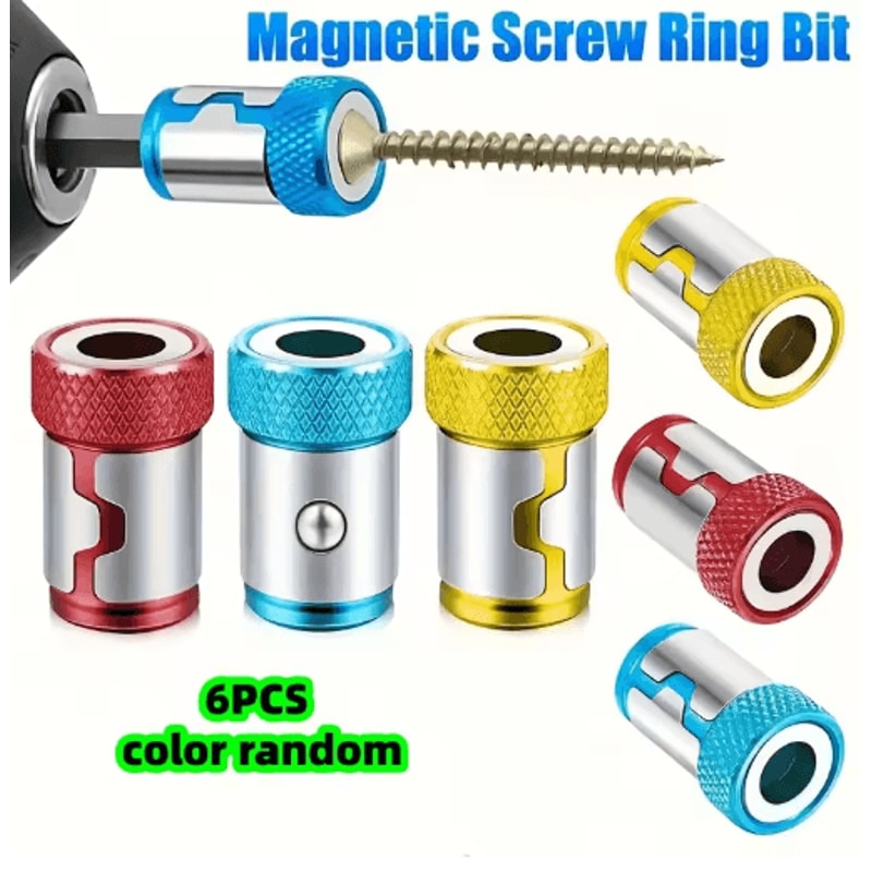 6Piece Universal Magnetic Screw Ring Drill Bit Set NonSlip Magnetized Phillips Bits 1