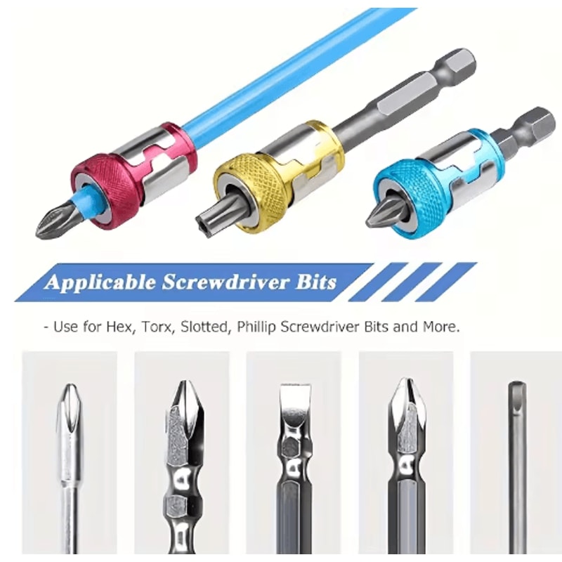 6Piece Universal Magnetic Screw Ring Drill Bit Set NonSlip Magnetized Phillips Bits 2