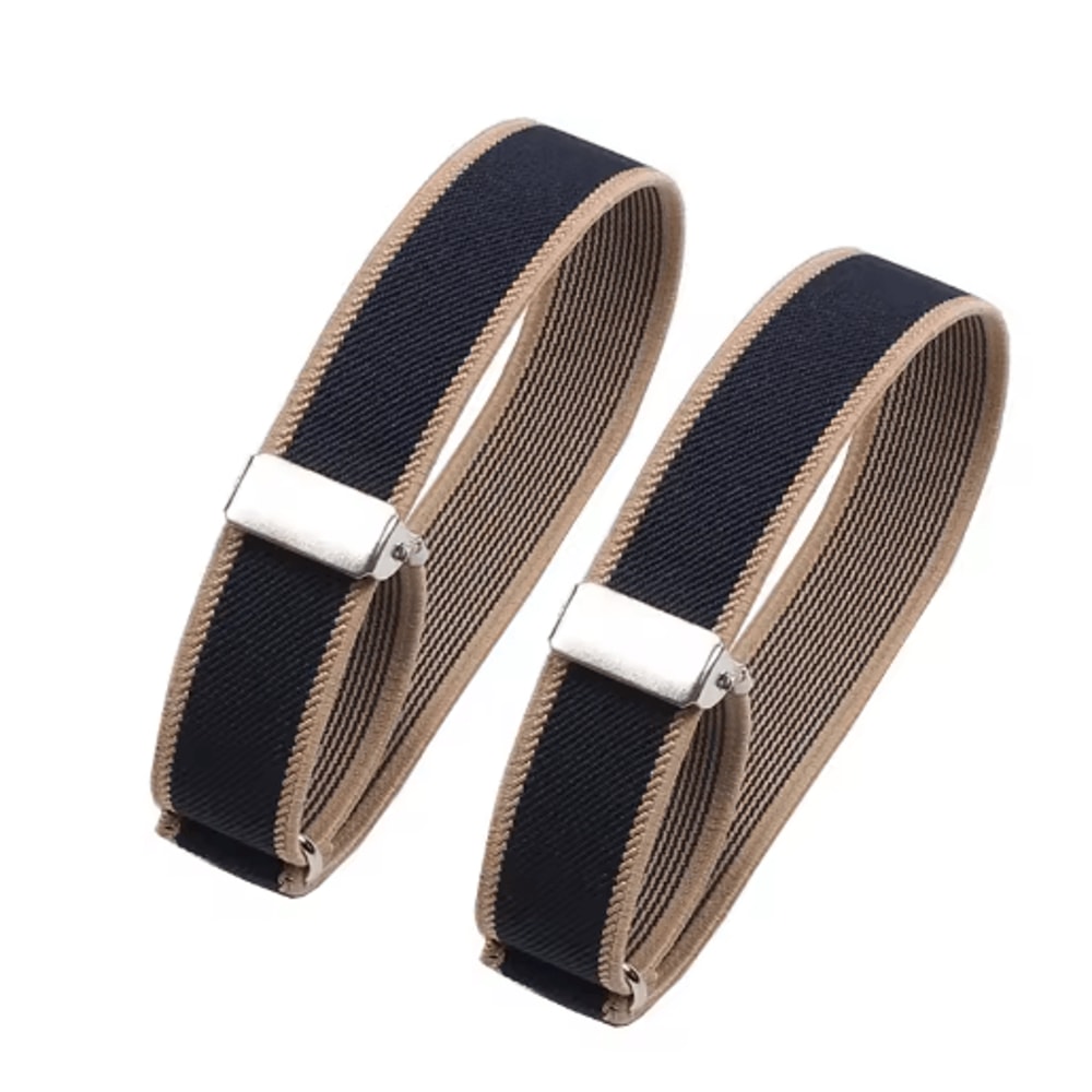 Mens And Womens Sleeve Garters Non Slip Elastic Arm Bands With Stripe Plaid Design 2