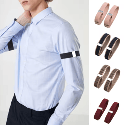 mens and womens sleeve garters non slip elastic arm bands with stripe plaid design