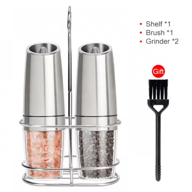 Electric Pepper Mill Set Automatic Gravity Salt And Spice Grinder With LED Light 2