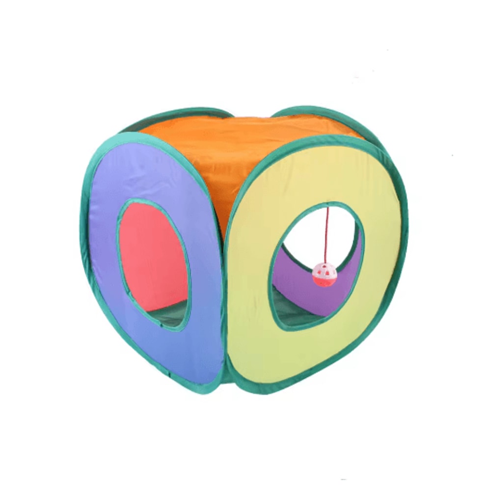 Foldable Cat Play Tunnel Breathable Indoor Cat Toy With Crinkle Paper 1