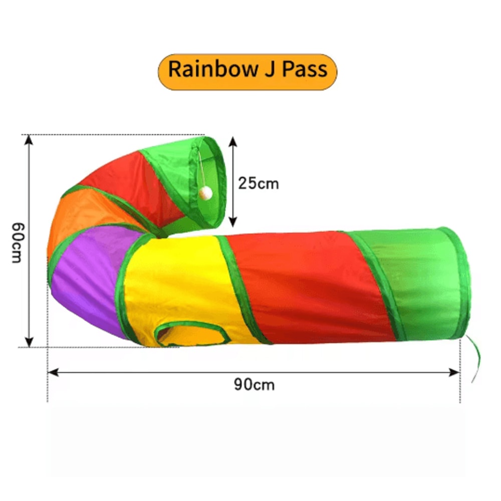 Foldable Cat Play Tunnel Breathable Indoor Cat Toy With Crinkle Paper 12