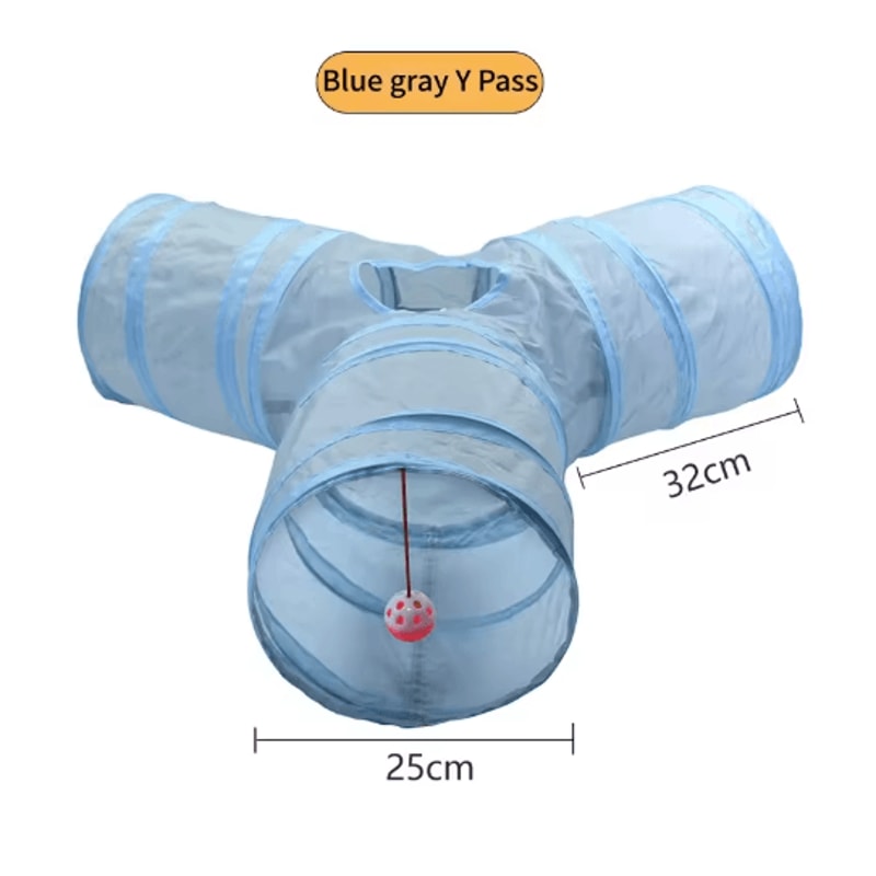 Foldable Cat Play Tunnel Breathable Indoor Cat Toy With Crinkle Paper 13