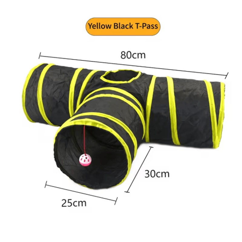 Foldable Cat Play Tunnel Breathable Indoor Cat Toy With Crinkle Paper 14