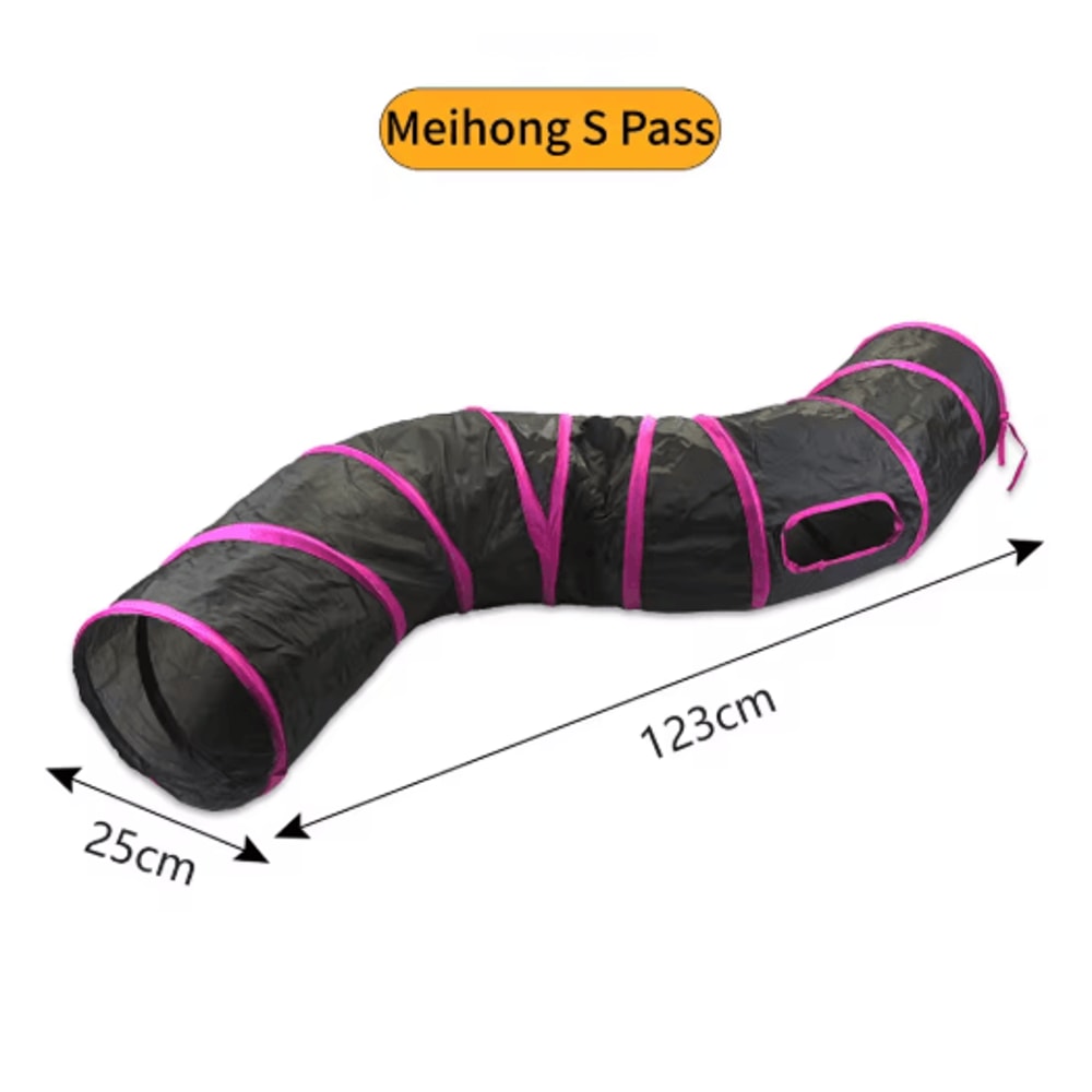 Foldable Cat Play Tunnel Breathable Indoor Cat Toy With Crinkle Paper 15